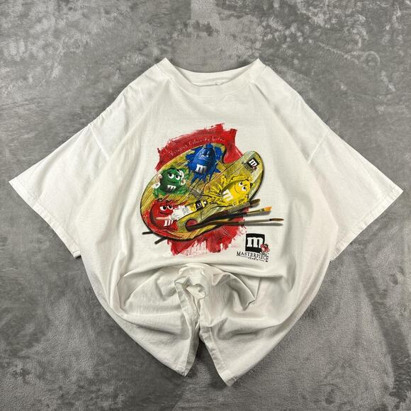 Other Other - Vintage 90s Style M&M Candy Character Painting Masterpiece White X-Large T-Shirt